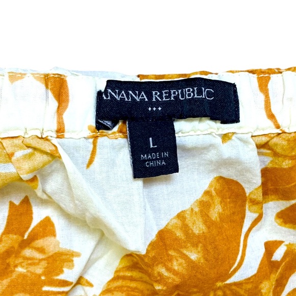 Banana Republic Golden Palm Leaf Print Off Shoulder Ruffle Top - Picture 3 of 5